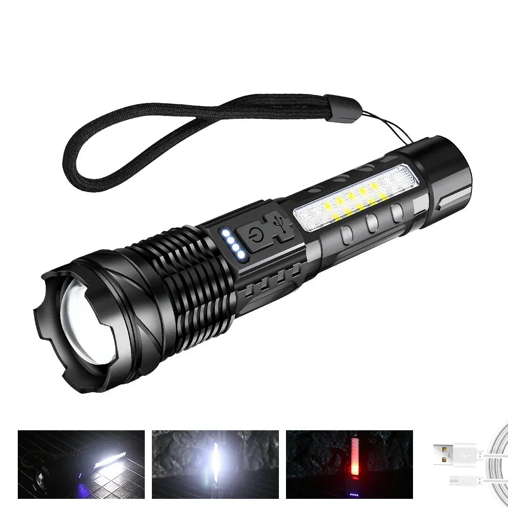 ESMARTER 30W COB LED Rechargeable Flashlight – Zoomable IPX4