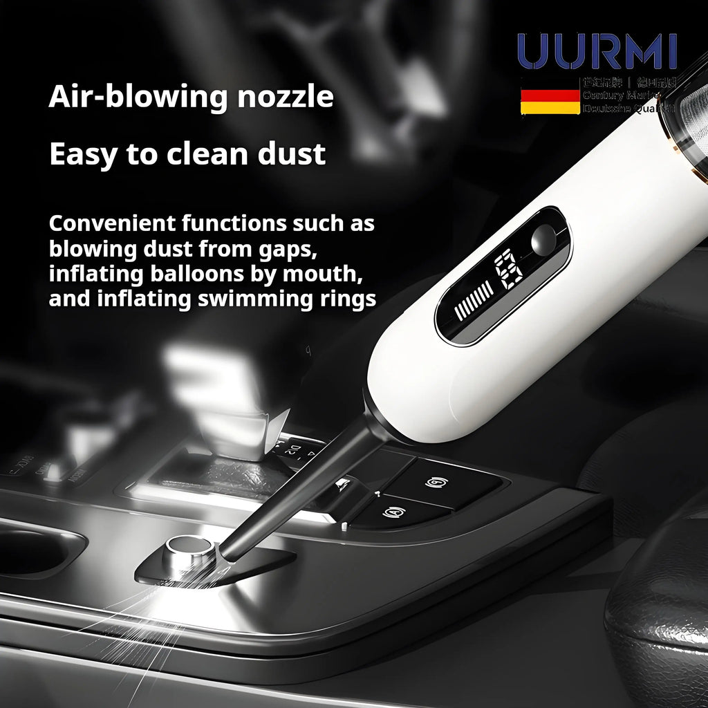 Uurmi 13000Pa 4-in-1 Cordless Vacuum: Lcd Display, One-Touch Empty, Super Suction & Blow for Car/Home/Office Zpaxo