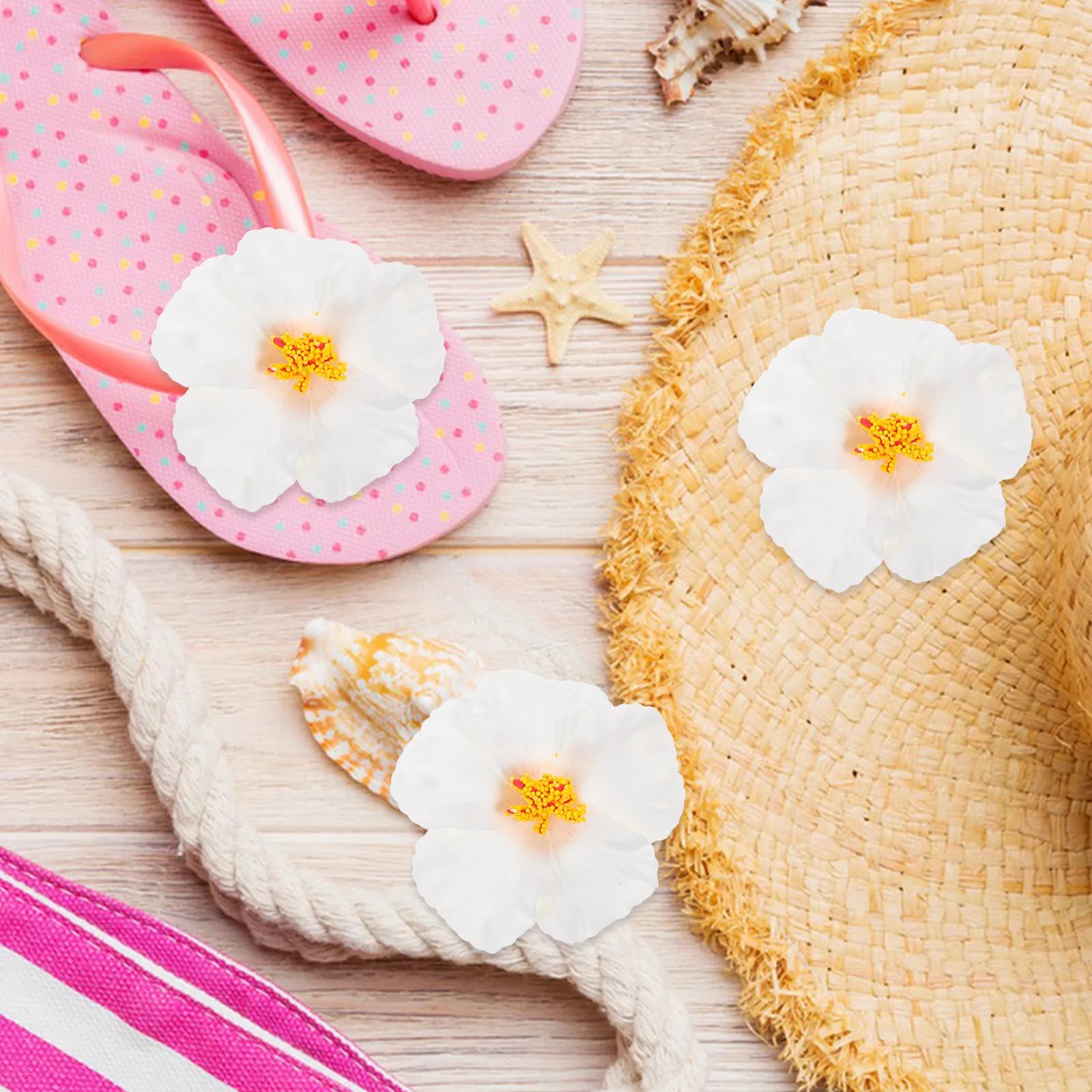 12Pcs Hawaiian Artificial Flowers for DIY Party Decoration Luau Summer Flowers Hawaiian Graduation Centerpieces Tropical Party Zpaxo
