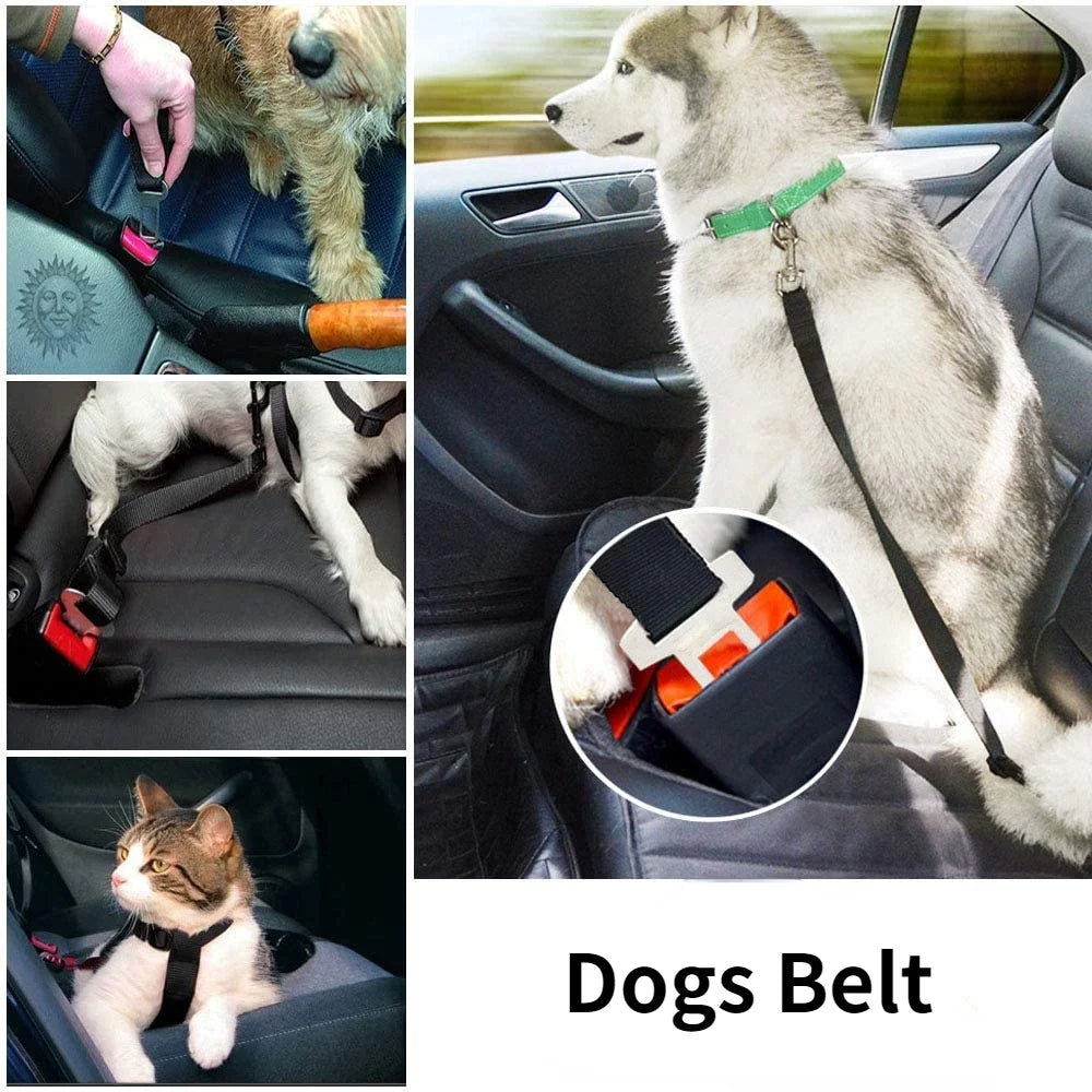 Pet Cat Dog Car Seat Belt Adjustable Safety Travel Clip Reflective