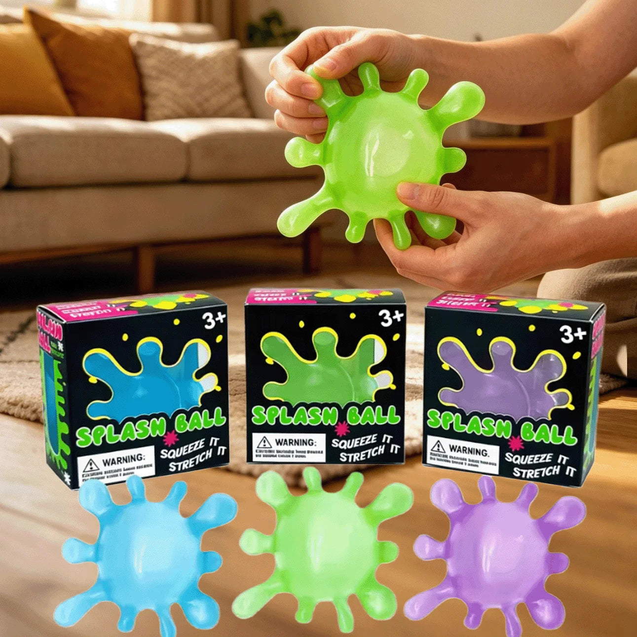 Splash Squeeze Stress Ball Slow Rise Fidget Toy Adults &amp; Kids Fidget Stress Ball Zpaxo