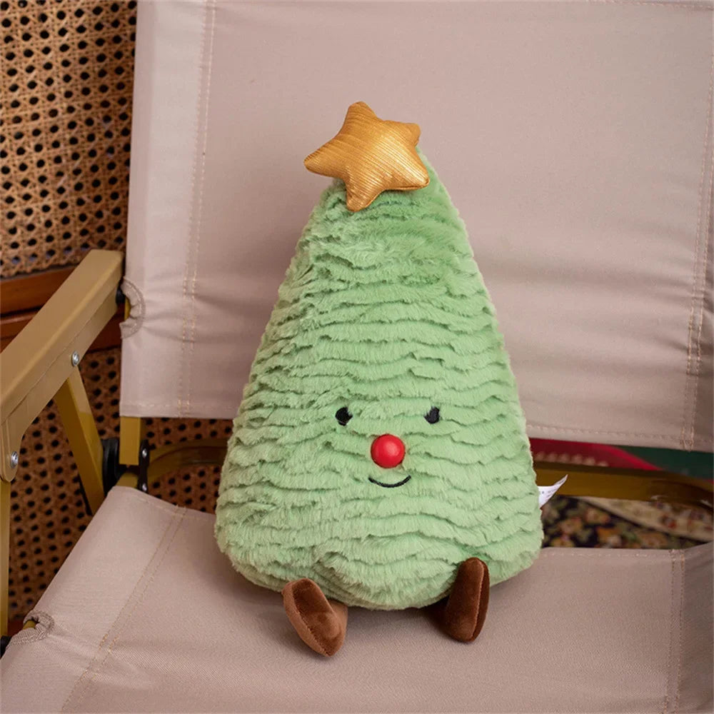 Christmas gift gingerbread man holiday gift box Christmas tree plush doll INS cute comfortable sofa pillow decoration cushion Zpaxo tree light green 30cm
