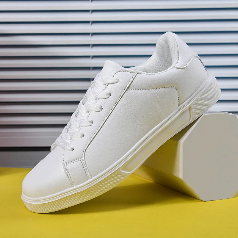 White Shoes Men Women Same Spring Autumn Leather Waterproof Casual Zpaxo