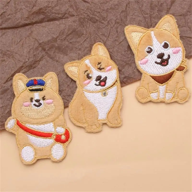 10Pcs Dog Fabric Iron On Patches Adhesive Embroidery Appliques For Garment Jackets Hat Bag Coat Clothing Decoration Zpaxo