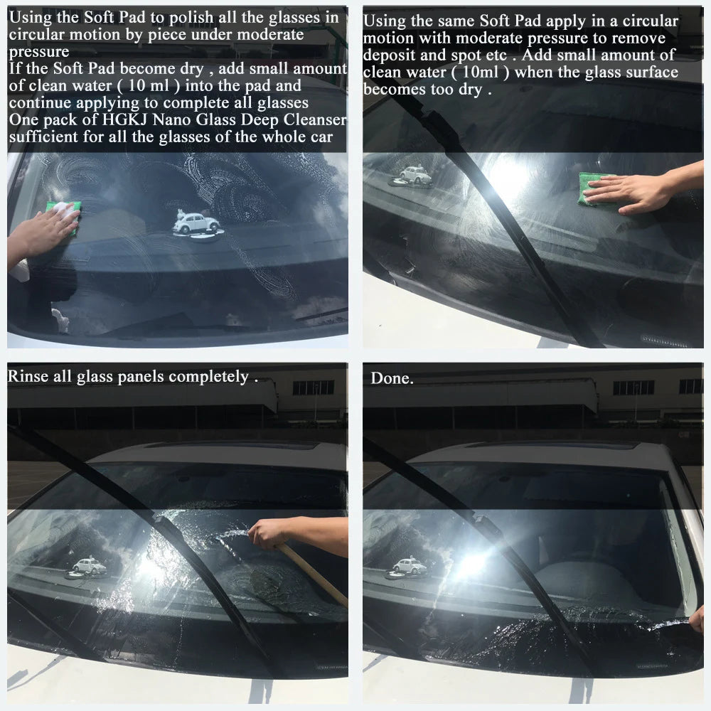 HGKJ Scratches Repair Care Remove Oil Film Car Window Windshield