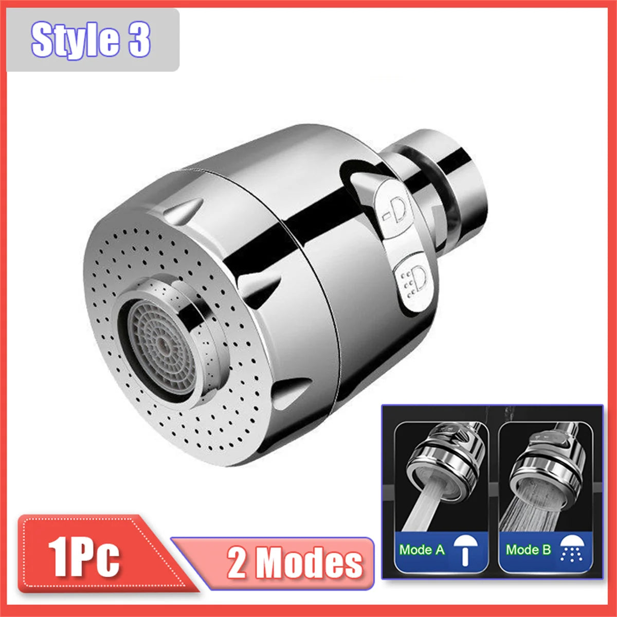 2/3 Modes Universal Kitchen Faucet Adapter 360 Rotation Faucet Filter Extenders Kitchen Gadgets Spray Water Saving Tap Nozzle Zpaxo 2 Modes