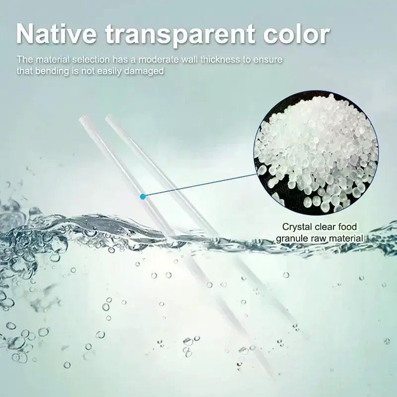 100 300 Disposable Drinking Straw Transparent Plastic Milk Smoothie Zpaxo