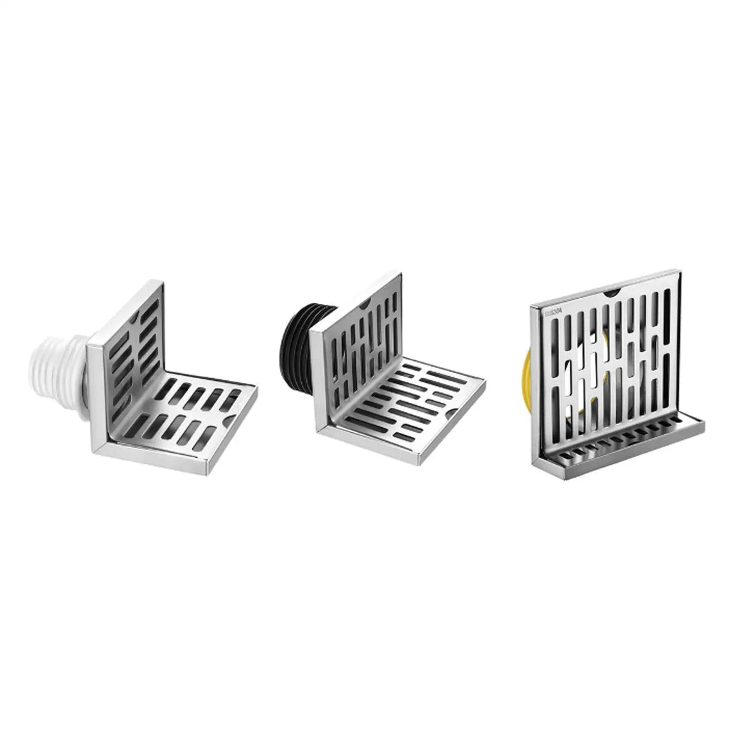 Stainless Steel Side Drain L Shape 90 Degree Pipe Drain Corner Floor Drain Side Drain for Bathroom Kitchen Shower Balcony Zpaxo