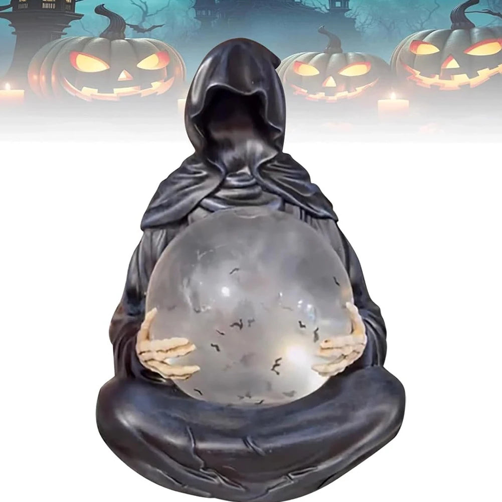 Grim Reaper Figurine Light Up Ball Crystals Glowing Balls Floating
