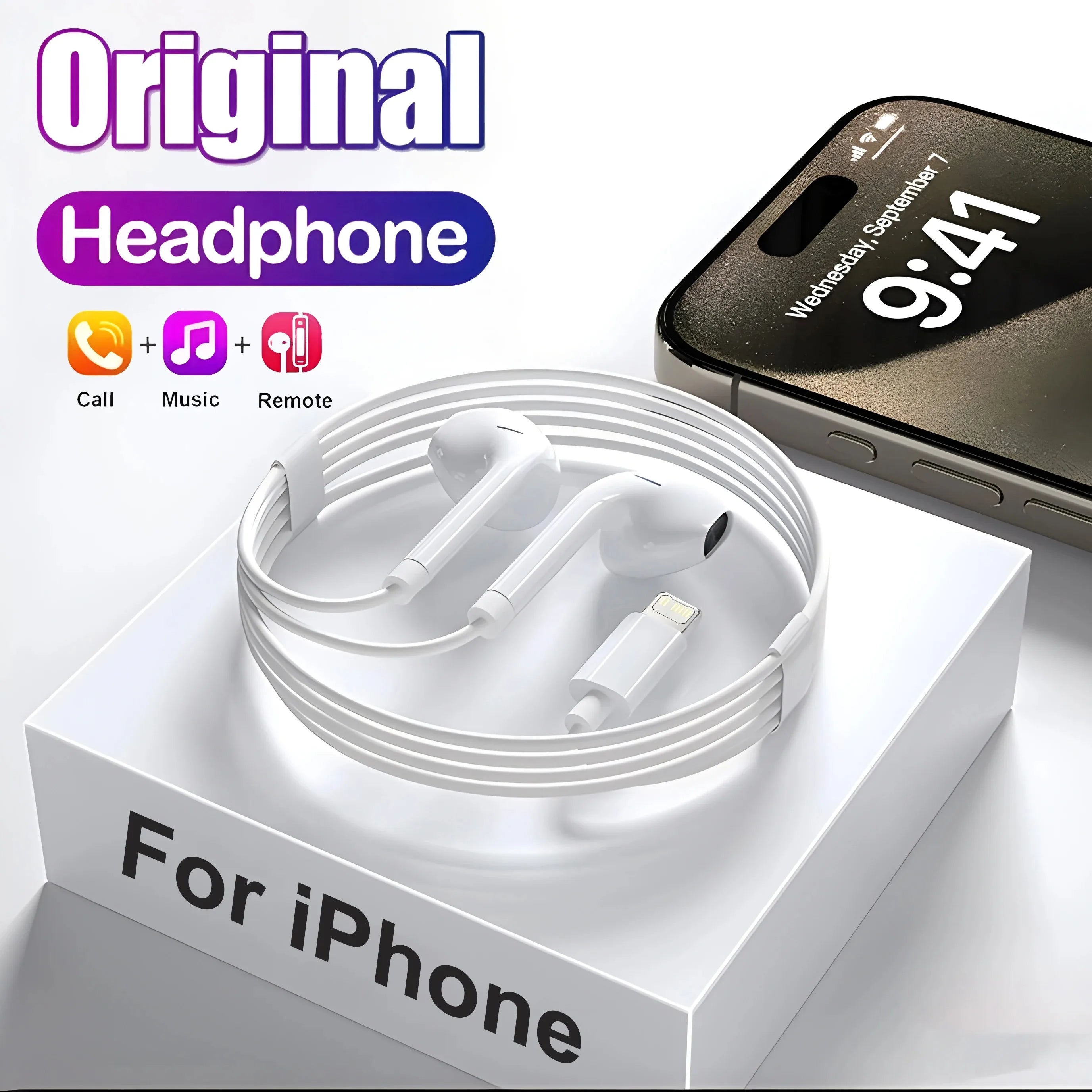 Wired Lightning Earphones Apple Iphone 14 13 12 11 Max Mini X XS XR 7