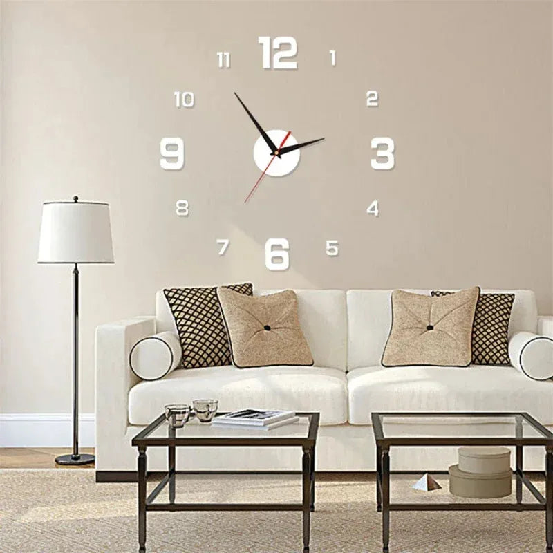 Luminous 3D Frameless Acrylic Wall Clock Digital Silent Living Room
