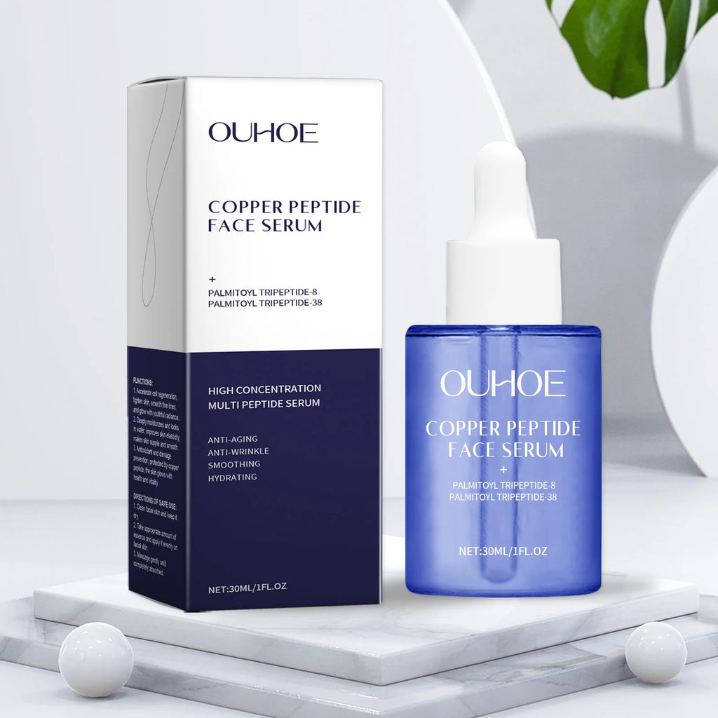 Copper Peptide Facial Serum Firming Skin Lighten Fine Lines Hydrating Moisturizing Smooth Facial Skin Brightening Care Serum Zpaxo 30ml boxed
