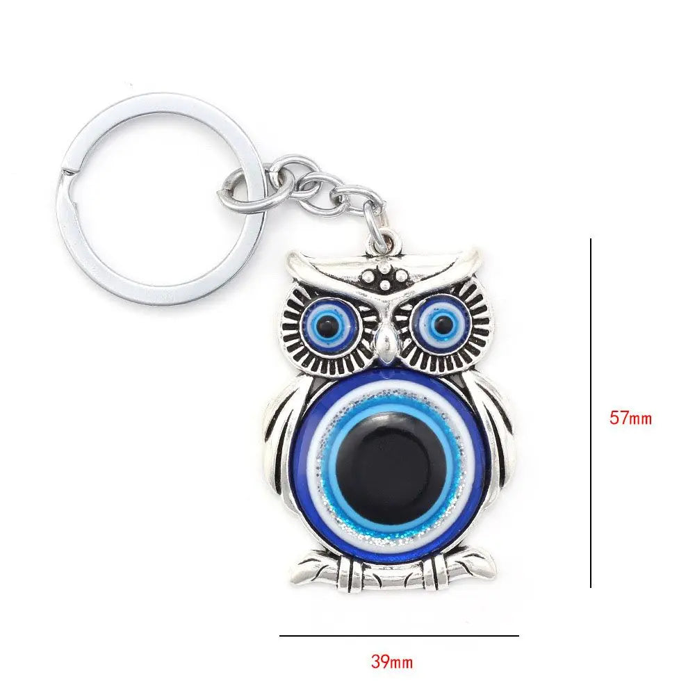 Crystals Hanger Evil Eye Owl Blue Protection Fashion Jewelry Car Keychain Car Pendant Car Accessories Zpaxo