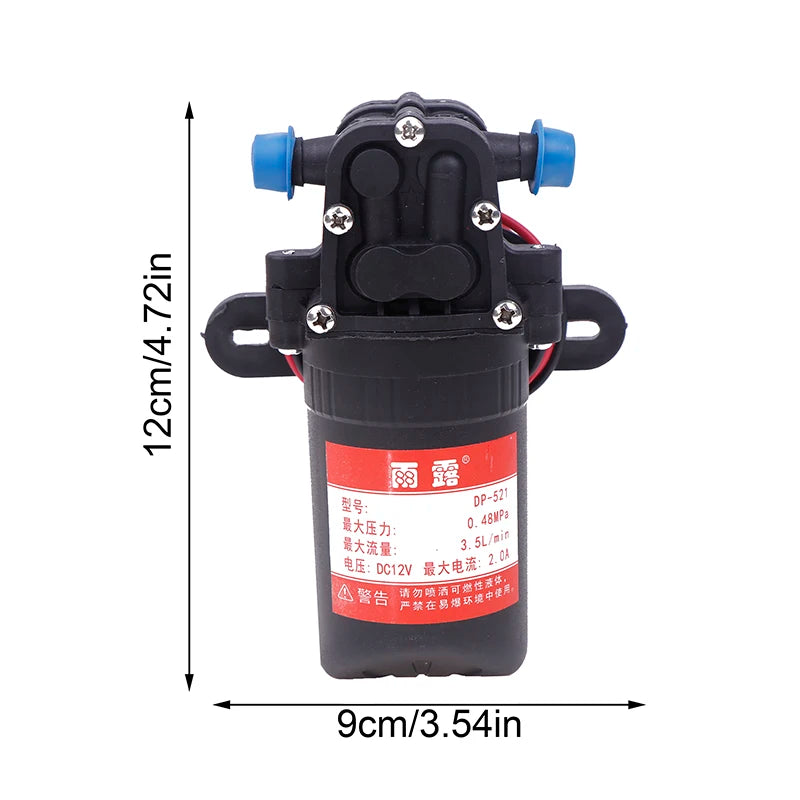 Micro High Pressure Diaphragm Spray Car Wash Water Pump DP-521 Durable 12V 70PSI 3.5L/min Agricultural Electric Water Pump Zpaxo Style1