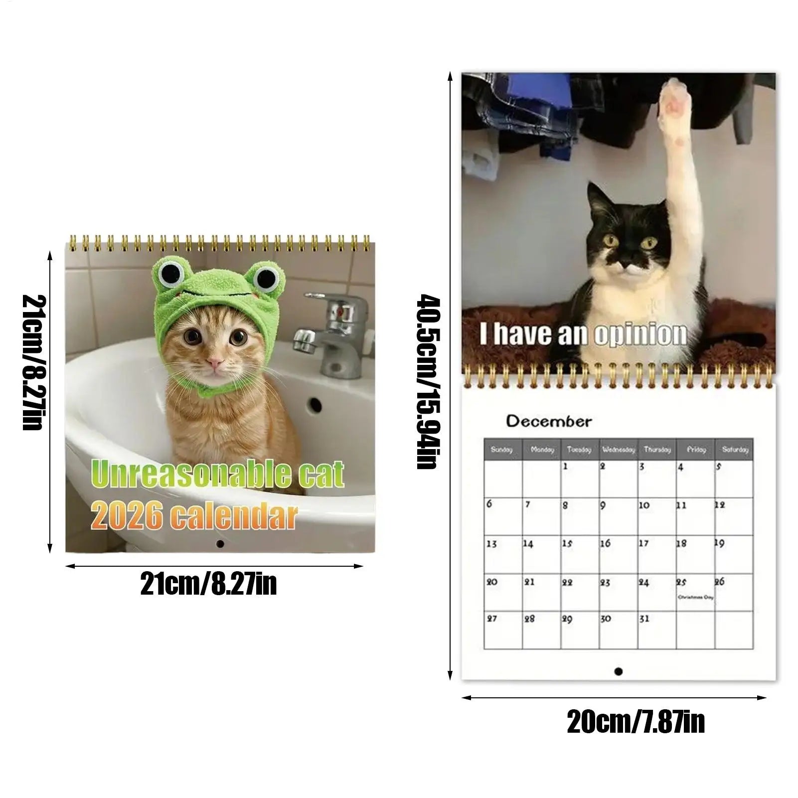 2026 Cat Calendar 2026 Wall Calendar Schedule Planner for Holiday Dates Christmas New Year Office Home Kids Adults Family Zpaxo