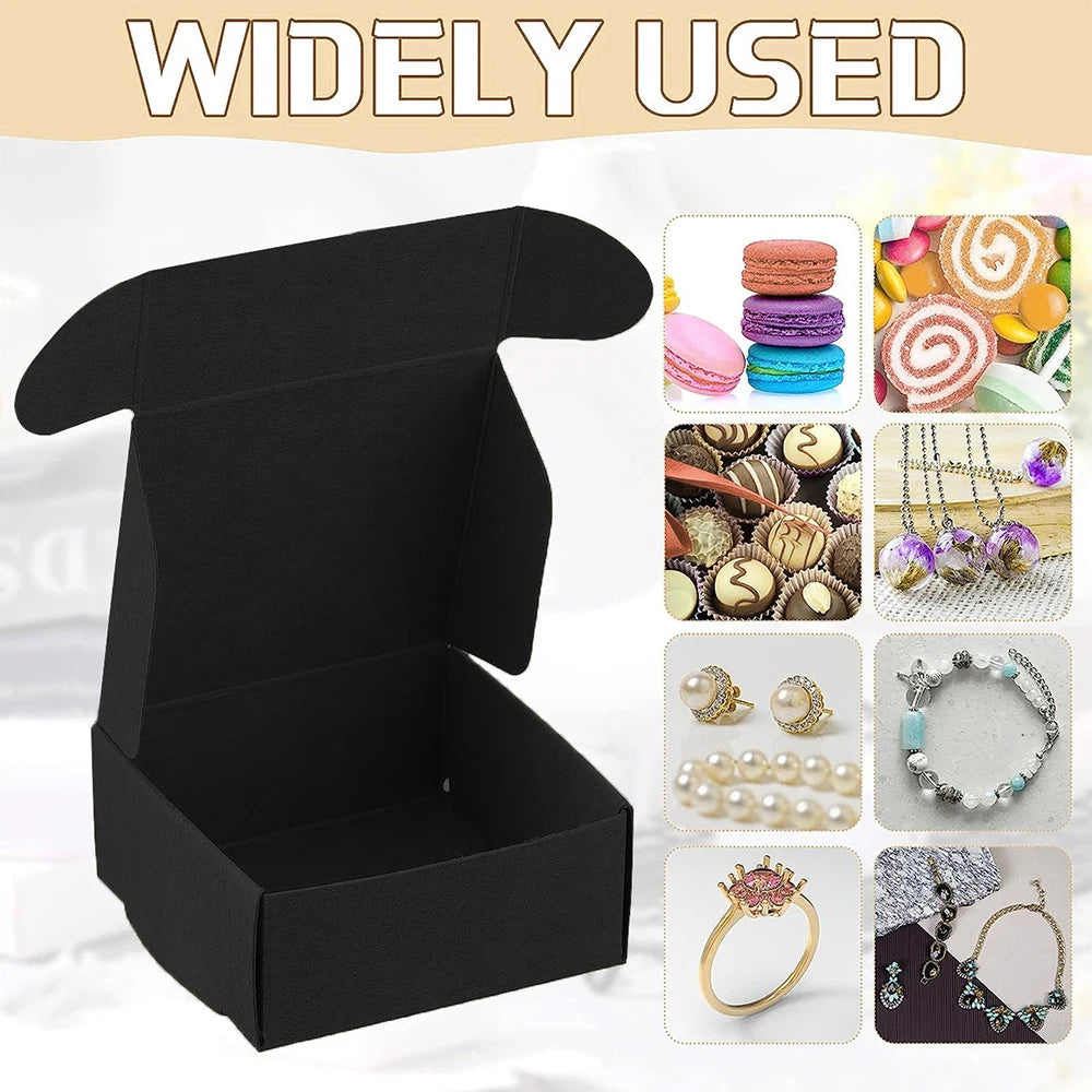10Pcs Small Kraft Paper Gift Boxes 2.16'' x 2.16'' x 0.98'' for Ornaments Earring Jewelry Wrapping Packaging Cardboard Boxes Zpaxo