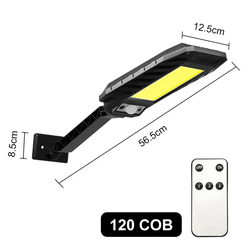 Outdoor Solar Street Lights Sensor 3 Modes Remote Wall Light Patio Zpaxo 120COB China Mainland