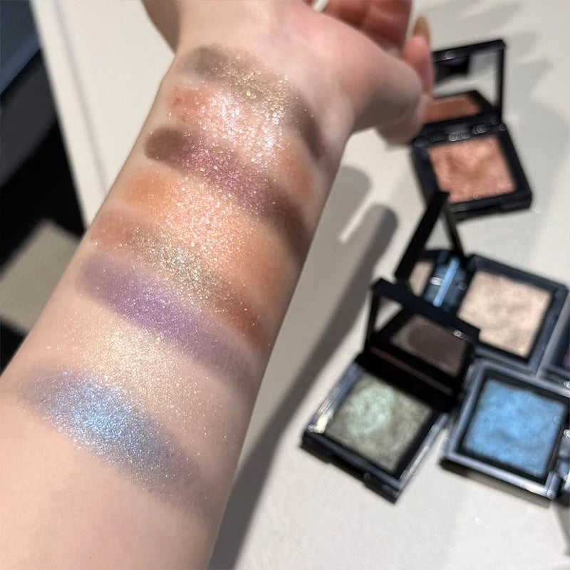 Metallic Glitter Pearlescent Eyeshadow Cream Purple Sparkling Mousse Shimmer Highlighter Mashed Potato EyeShadow Palette Makeup Zpaxo