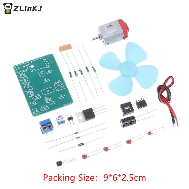 ▶NE555 DIY Electric Fan Kit DC 4.5V Motor Pulse Width Speed Controller DIY Electronic Soldering Practice Electronics Training Zpaxo