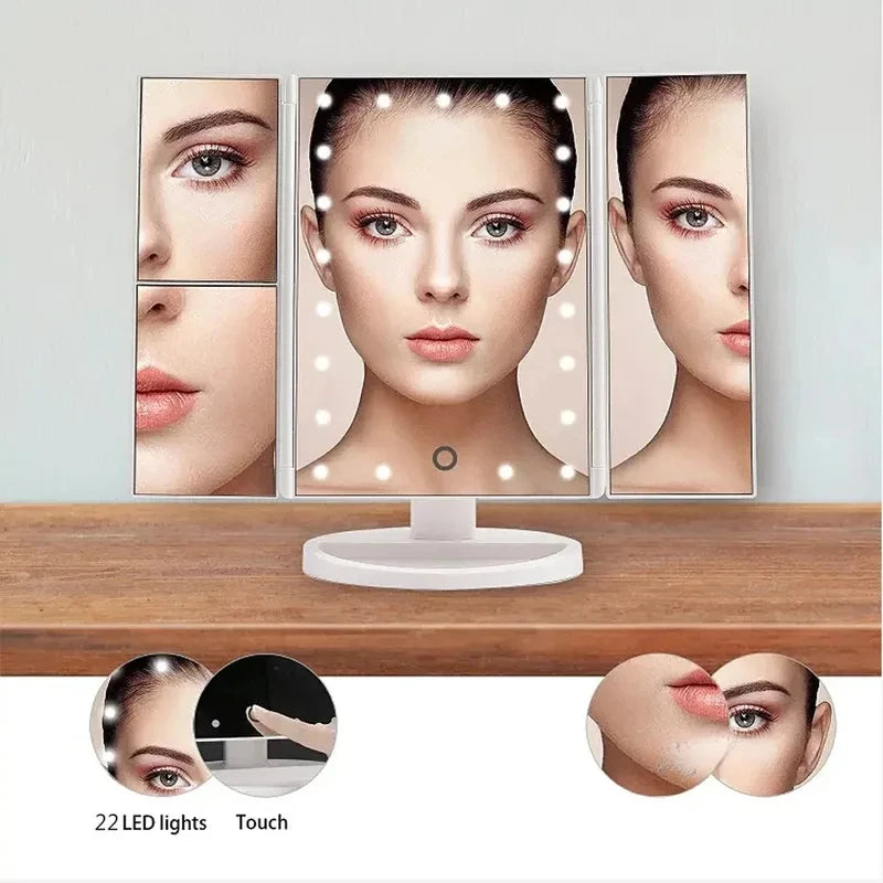 LED Vanity Makeup Mirror Touch Control Adjustable Lighting 1X 2X 3X