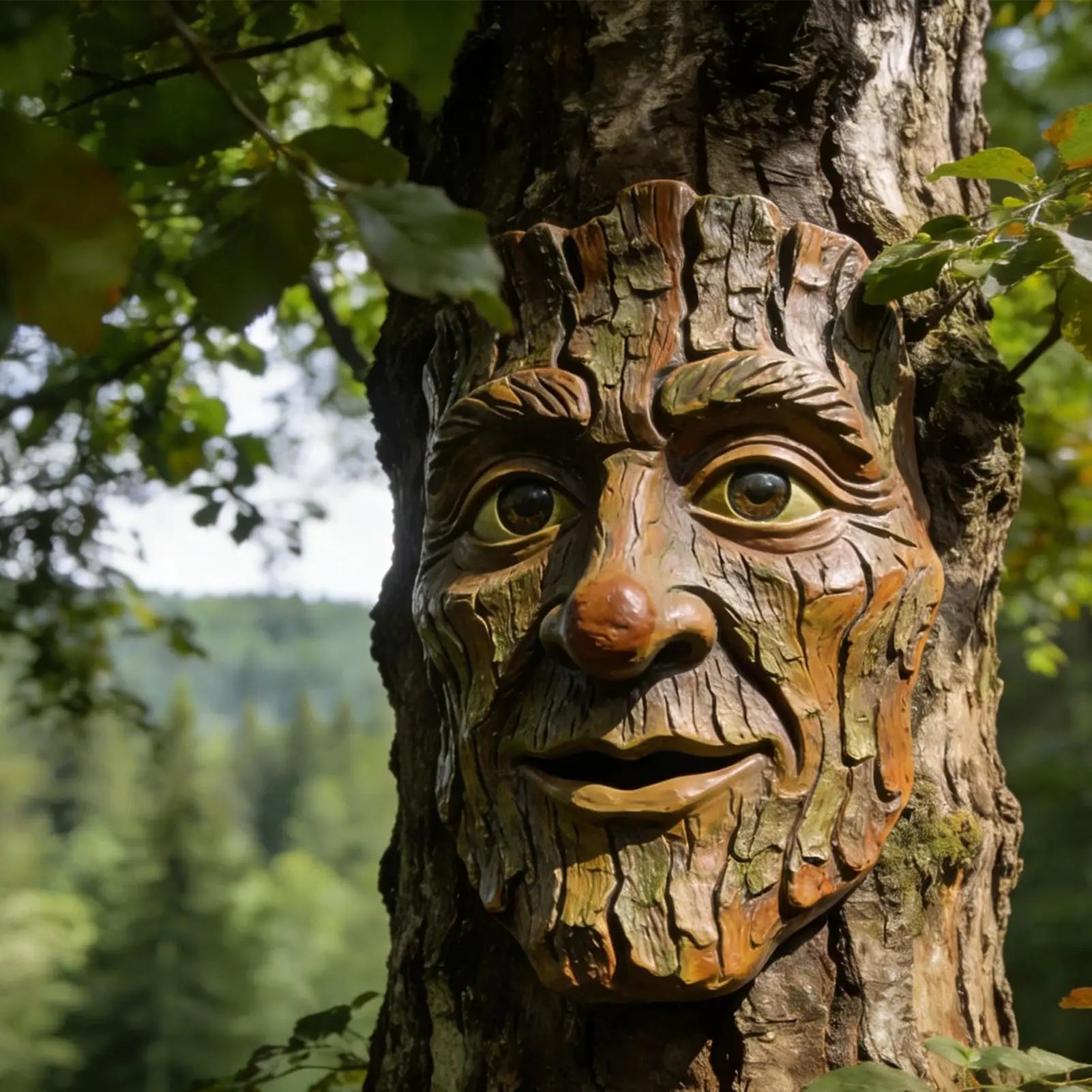 Tree Faces Decor Outdoor Resin Old Man Face Statue Yard Art Garden
