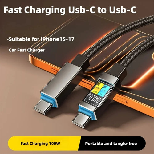 100W USB-C to USB-C Fast Charging Cable 1.5m – 5A USB-C Charging Cable Zpaxo