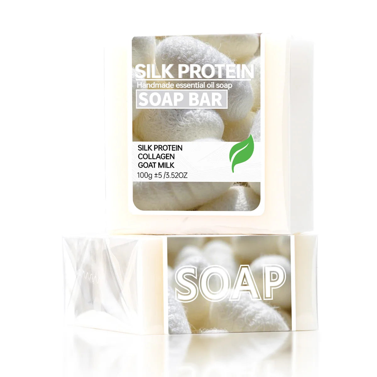 100G silk protein brushed handmade soap, suitable for washing face and bathing all over the body, moisturizes and nourishes the Zpaxo