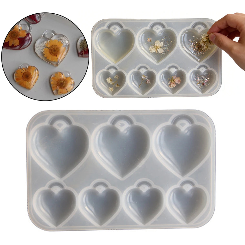 3D Heart Pendant Silicone Mold – Resin DIY Jewelry Craft Kit