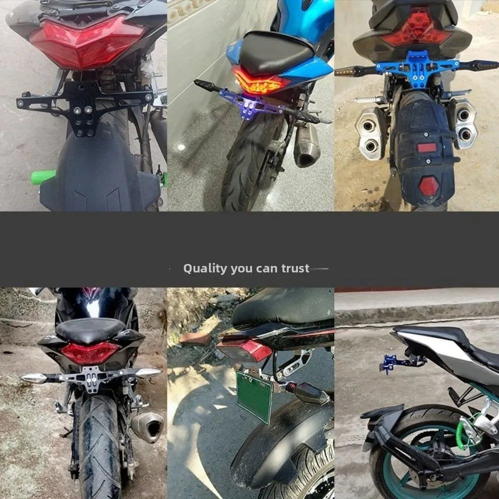 Aluminum Alloy Motorcycle Rear License Plate Mount Adjustable Zpaxo