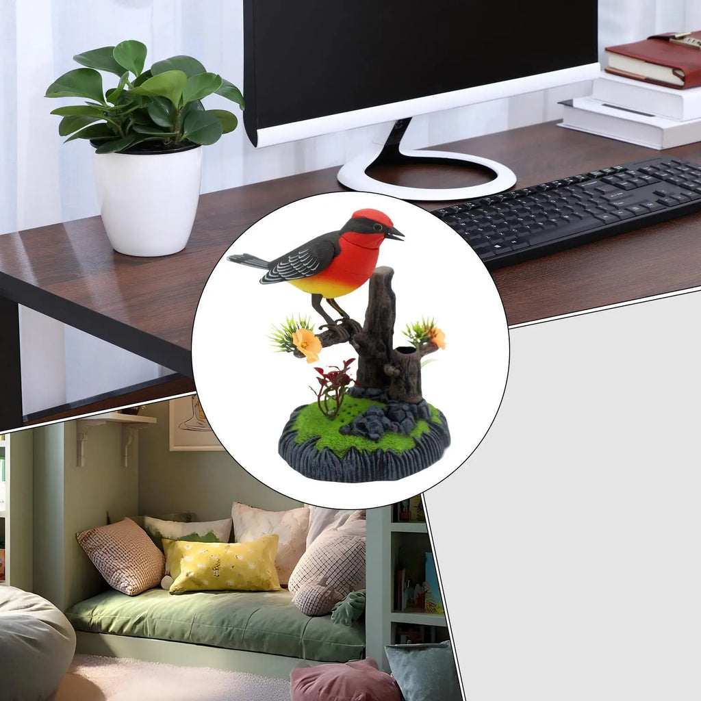 Simulation Electronic Bird Kids Toy Chirp Pen Holder Decorative Zpaxo