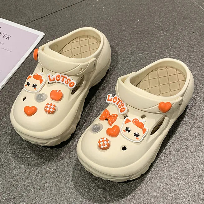 2024 Sandals DIY Cute Cartoon Clogs Women Mules Platform Beach