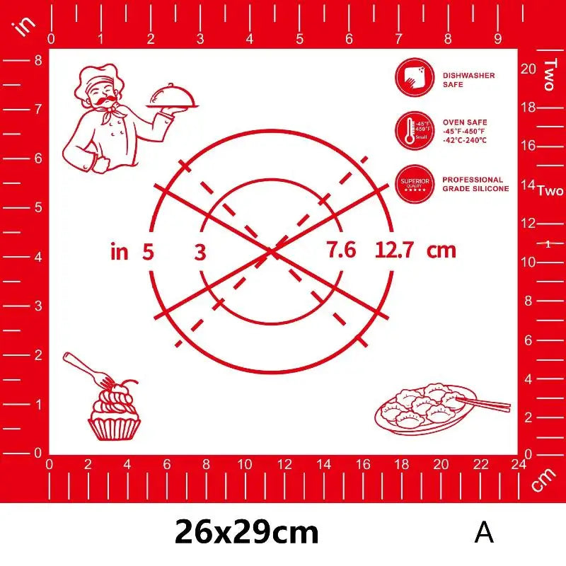 Silicone Baking Mat Kneading Pad Dough Pizza Cake Maker Kitchen Zpaxo A