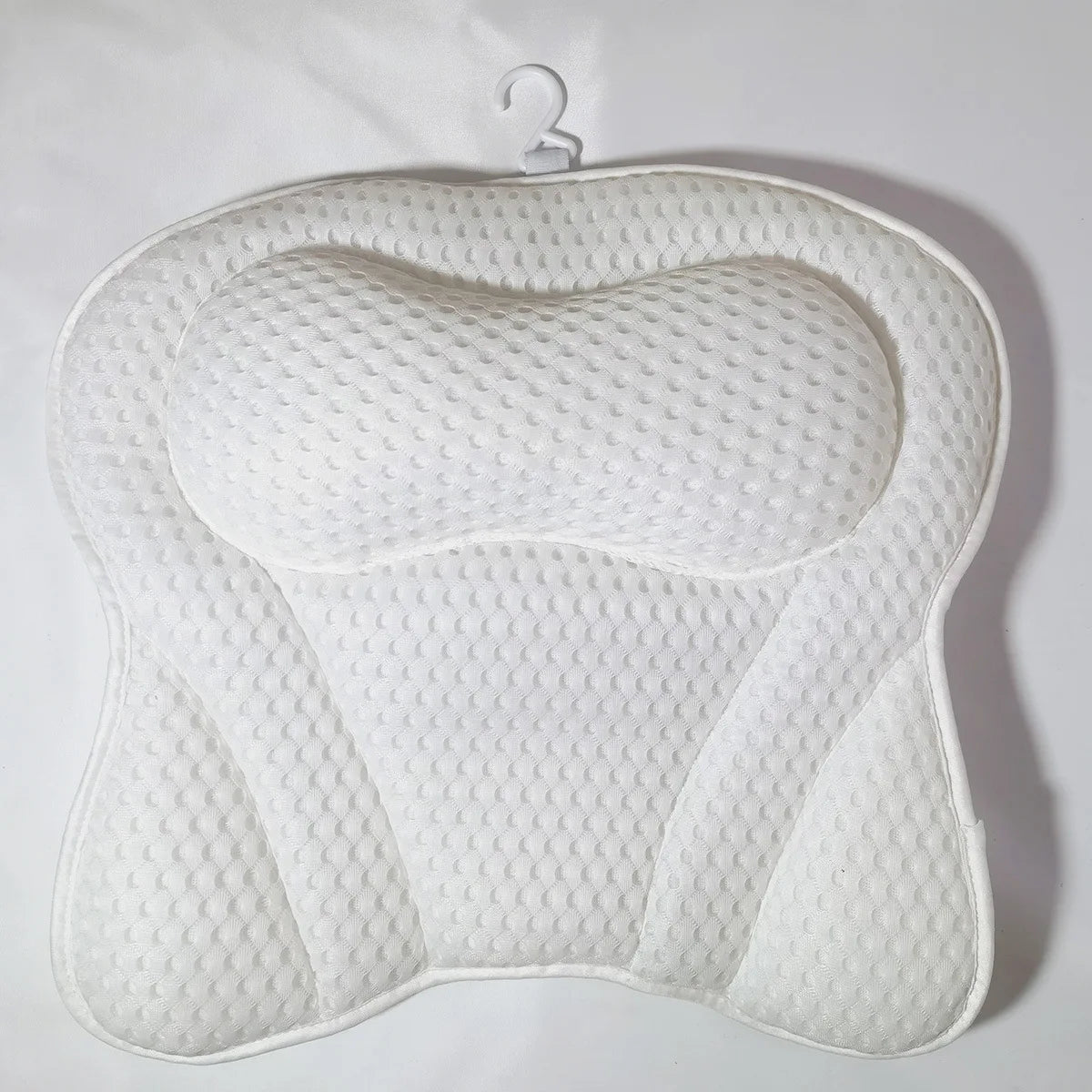 Bath Pillow Bathtub Pillow, Luxury Bath Pillows for Tub Neck and Back Support, Bath Tub Pillow Headrest with Soft 4D Mesh Zpaxo White A