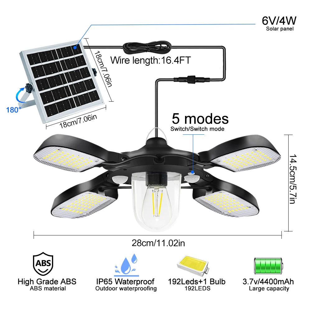 Solar Powered Barn Light Indoor Outdoor LED Hanging Solar Lamp with Motion Sensor Solar Pendant Light Garden Garage Chicken Coop Zpaxo Solar Pendant Lamp A