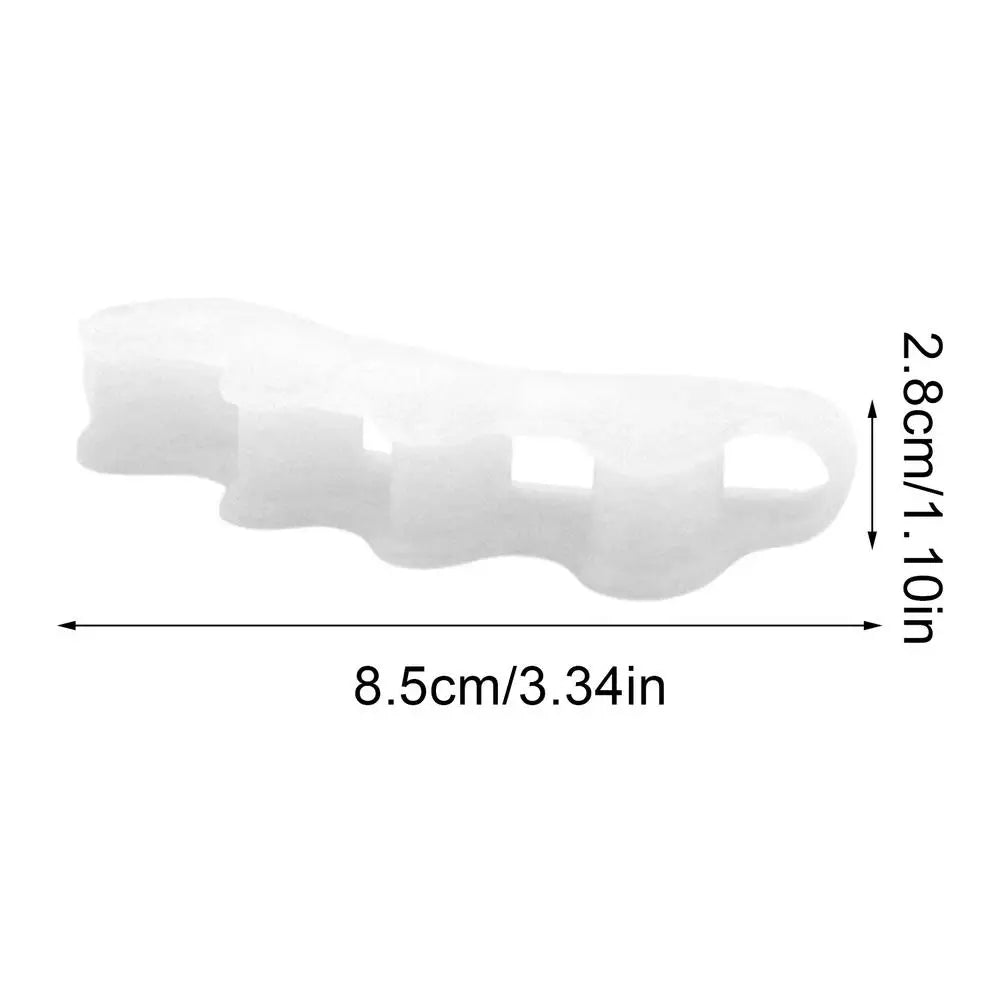 1 Pair Silicone Toe Separator Bunion Corrector Hammer Toe Corrector Soft Silicone Material for Toe Separation Foot Care Tool Zpaxo White