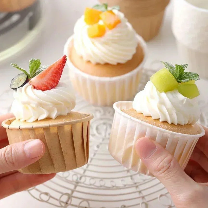 New 50pcs Muffin Cupcake Paper Cup Oilproof Cupcake Liner Baking Cup Tray Case Caissettes Cupcake Wrapper Paper Wedding Party Zpaxo