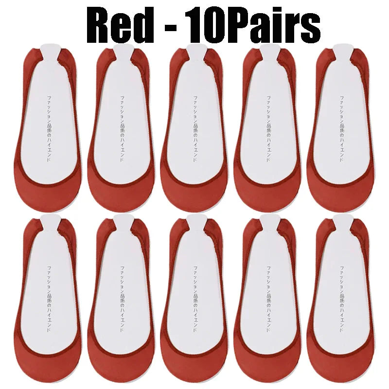 Invisible Silicone Anti-slip Short Socks Summer Ice Silk Ultra-thin