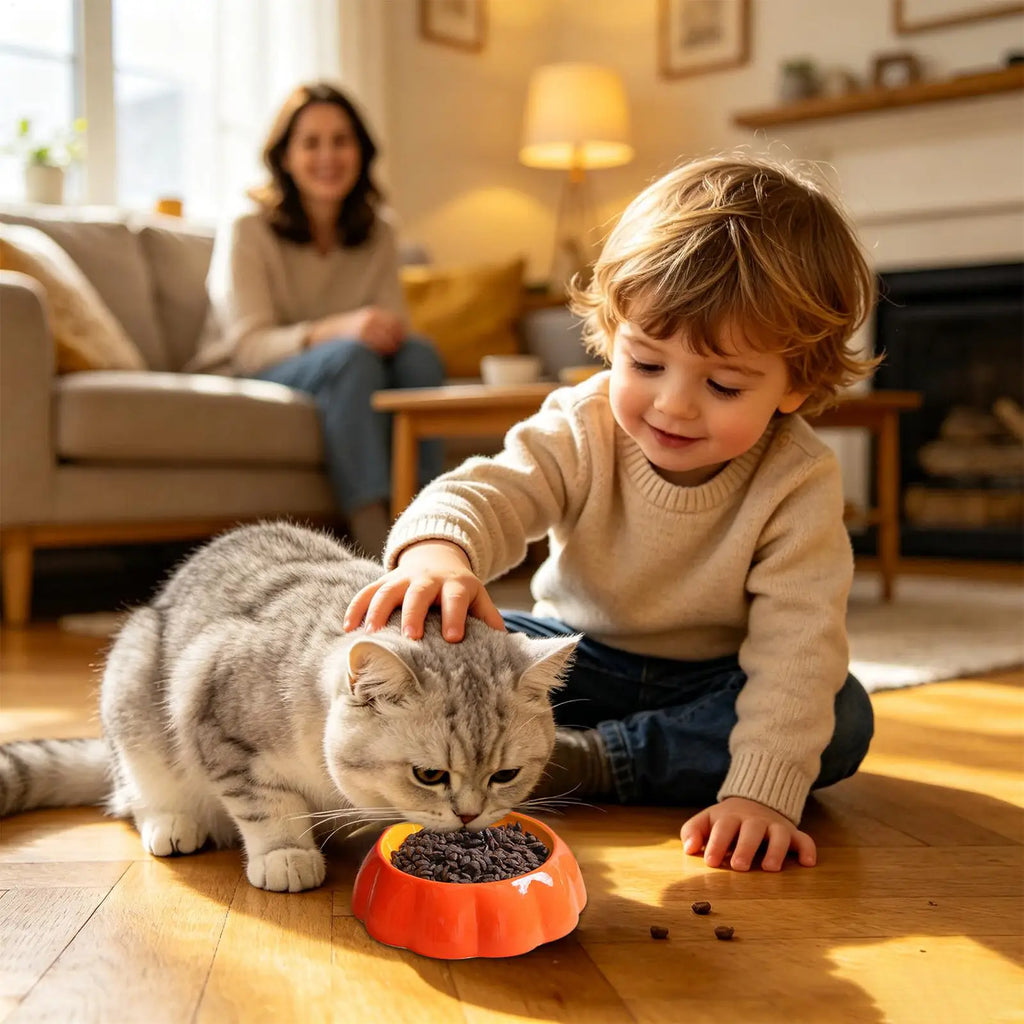 Cat Water Bowl Fruit Pattern Ceramic Pet Feeder Dish Non-slip Feeding