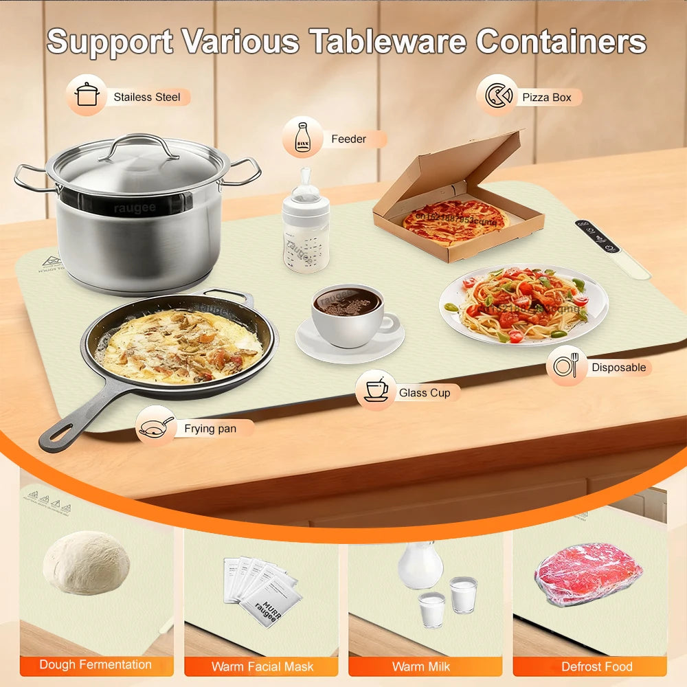 Electric Warming Tray Foldable Food Warmer Plate Silicone Mat Fast