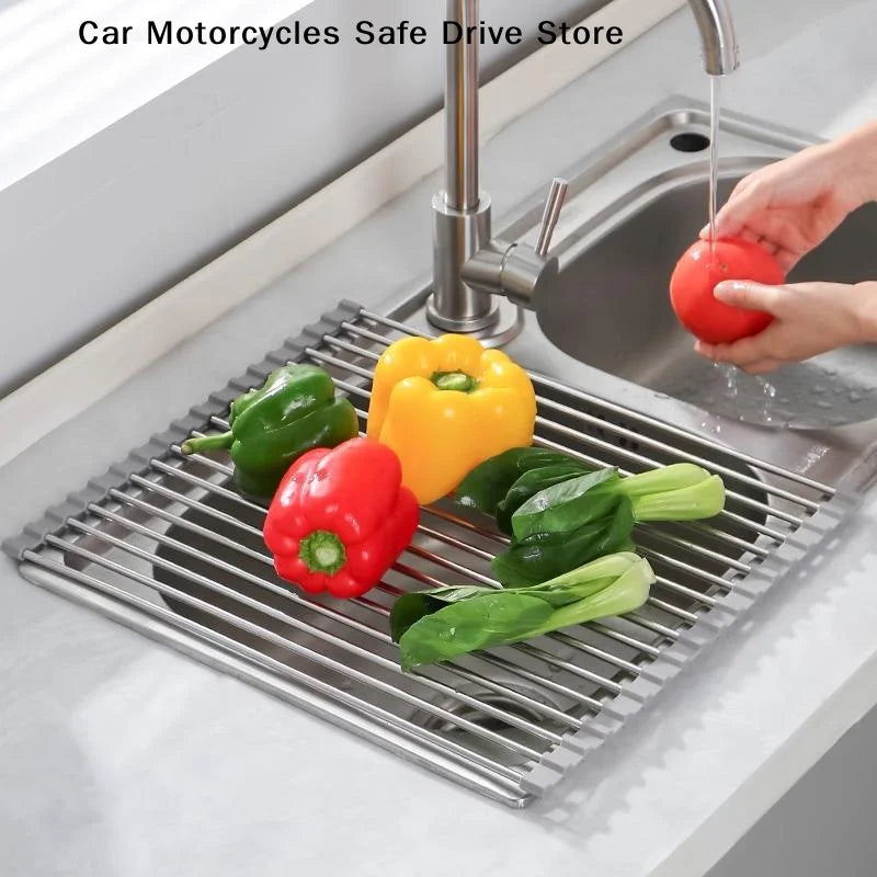 CMRoll Up Dish Drying Rack Flexible Draining Perfect Kitchen Sink