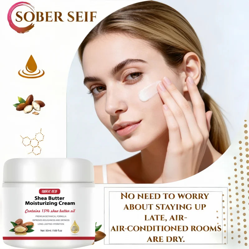 Hyaluronic Acid Shea Butter Ceramide Facial Moisturizer 50ml Repair Damaged Skin Deep Nourishing Dry Skin Care Product Zpaxo