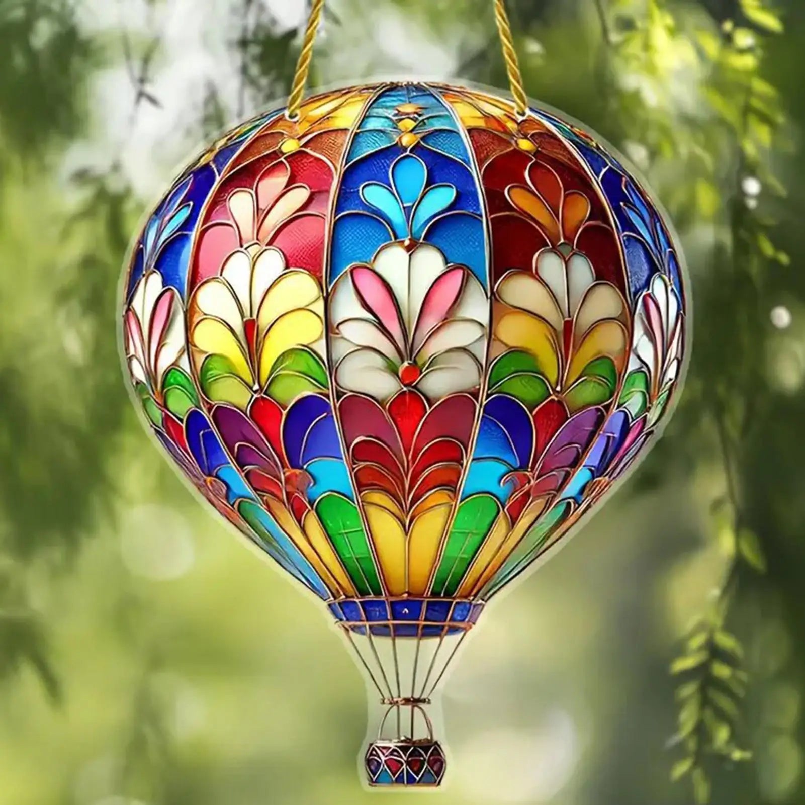 Acrylic flat Pendant Love Balloon Hot Air Balloon Lantern Valentine's Day Decoration For Home Lawn Garden Porch Yard Ornaments Zpaxo