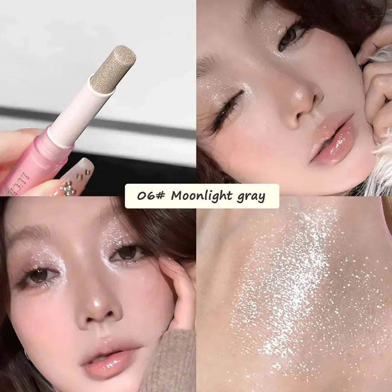 Jelly Eye Shadow Stick Blue Diamond Aurora Glitter Pearlescent
