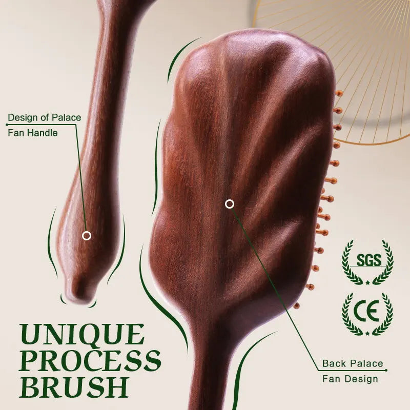 Detangling Hair Brush Women Custom Name Sandalwood HairBrush Wide Tooth Paddle Hairbrush Wood Comb for Hair Massage Scalp Brush Zpaxo