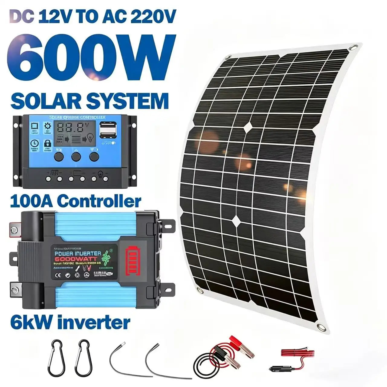 6000W Pure Sine Wave Inverter 12V 220V Smart Fast Charger RV Boats Zpaxo 20WKL05