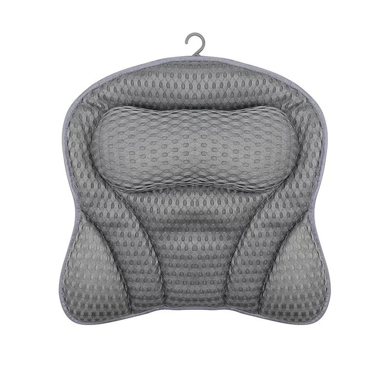 Luxury Bath Pillow 3D Air Mesh Secure Suction Neck Back Support