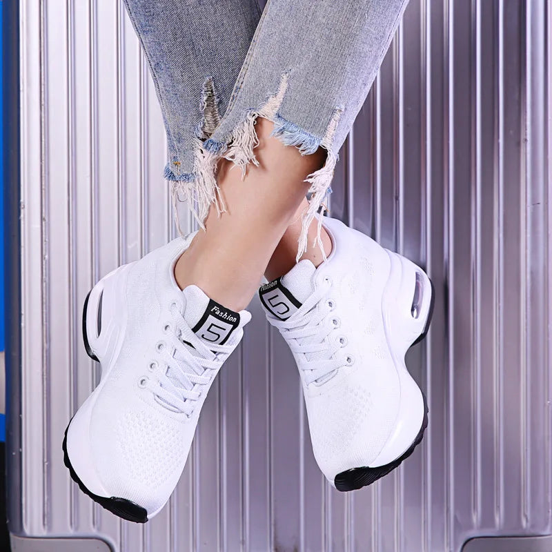 Women's Platform Mesh Breathable Sneakers Womens Spring Casual Wedge Zpaxo