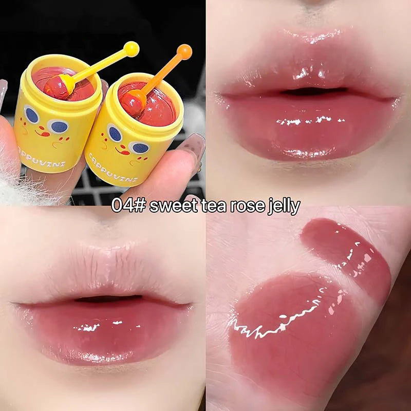 Cappuvini Glass Shine Jelly Lipgloss Hydrating Moisturizing Water Light Mirror Lipstick Non-Stick High Pigment Lip Beauty Makeup Zpaxo 04
