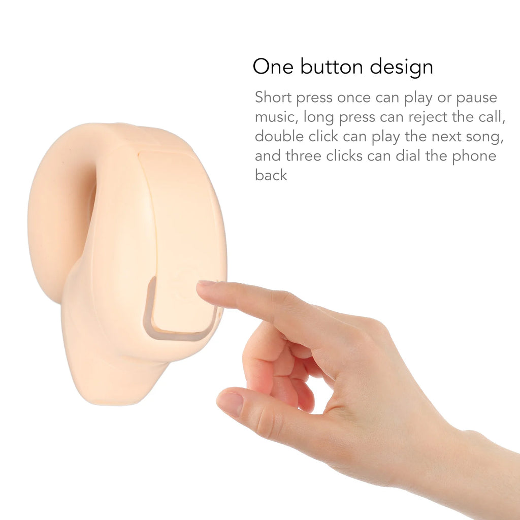 Wireless Earbuds Bluetooth 5 3 Single Ear Clip Lightweight Ergonomic