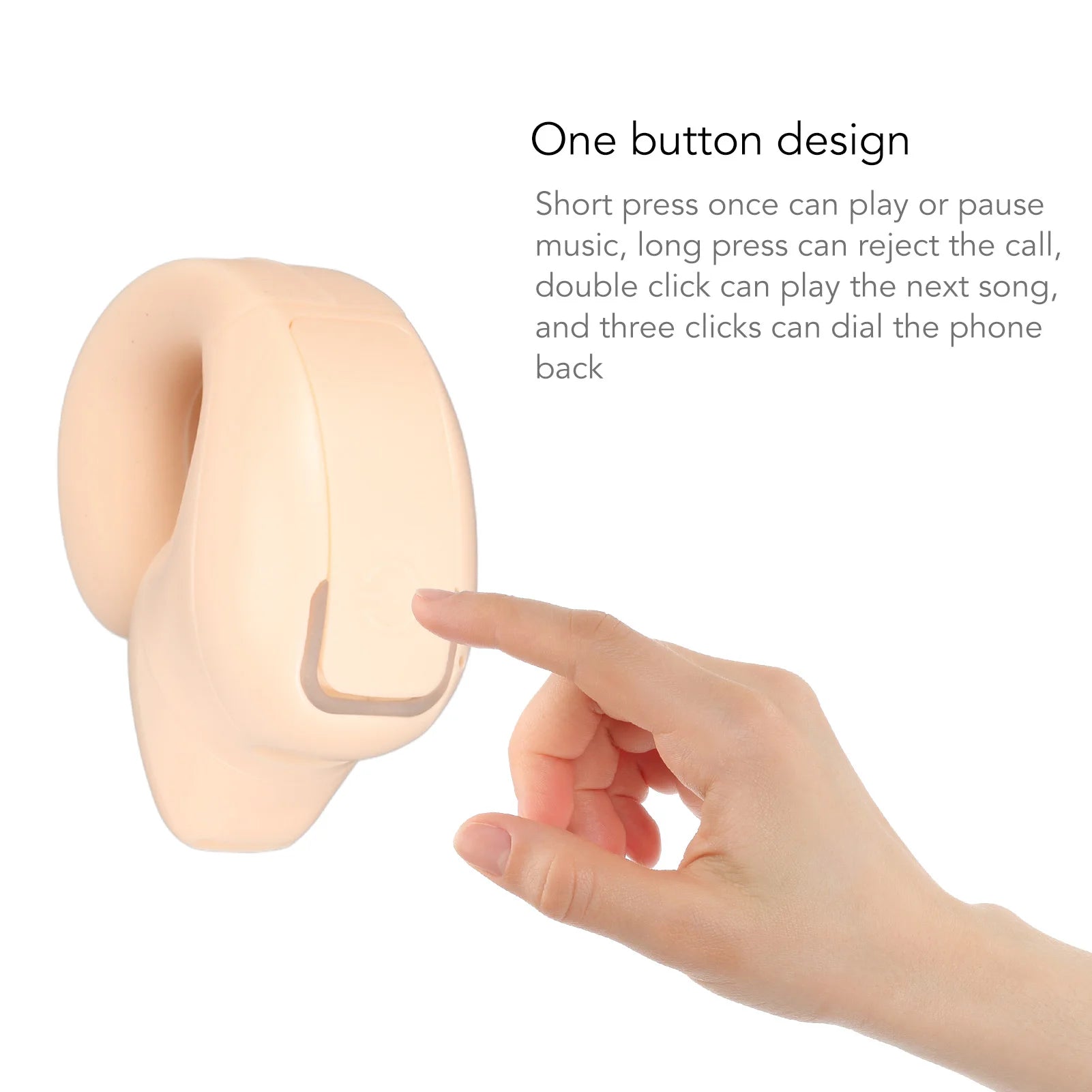 Wireless Earbuds Bluetooth 5 3 Single Ear Clip Lightweight Ergonomic